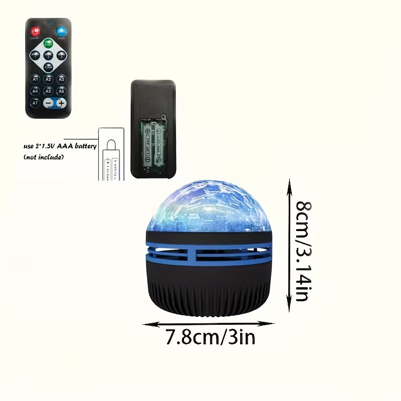 YETHKE USB-Powered Wave Ambient LED Lamp with Remote - 7-Color RGB, Dimmable Suitable for Bedroom
