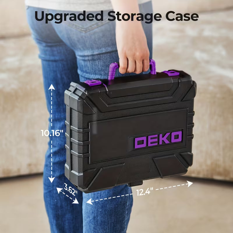 DEKO 128/151pcs Household Power Tool Set With 8V/12V Cordless Drill Driver