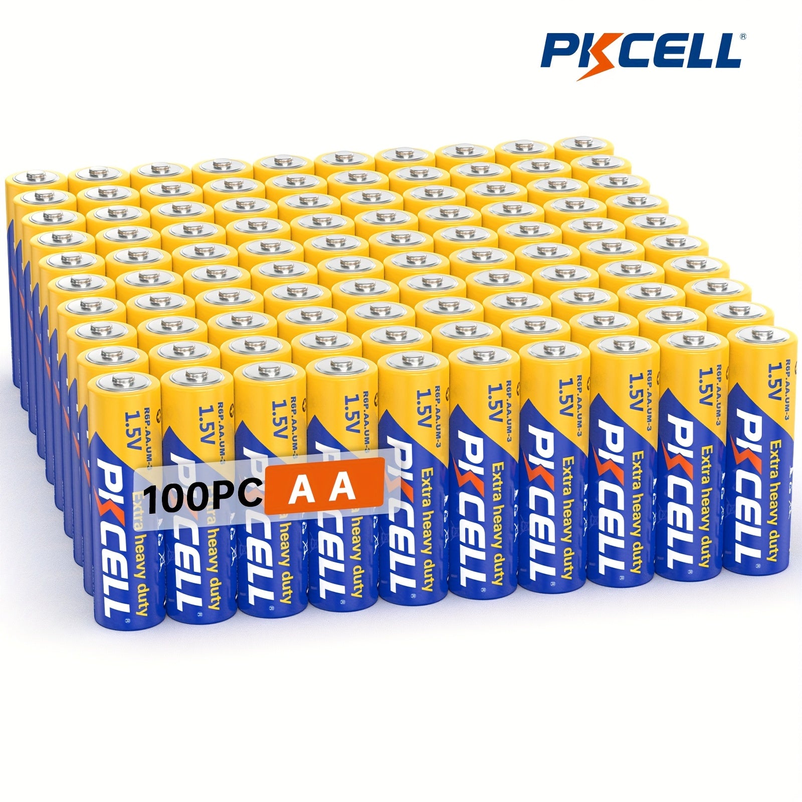 PKCELL AA Battery 100-Count, Double A Battery 1.5V R6P