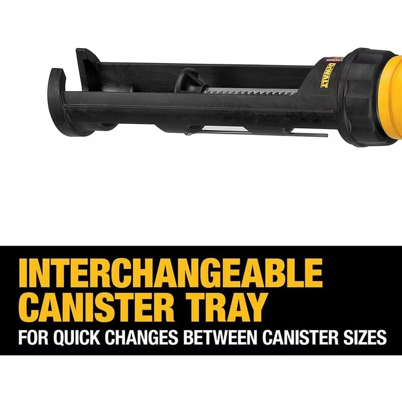 DEWALT 20V MAX Caulking Gun, Cordless, 10oz, Variable Speed Trigger, Interchangeable Canister Trays
