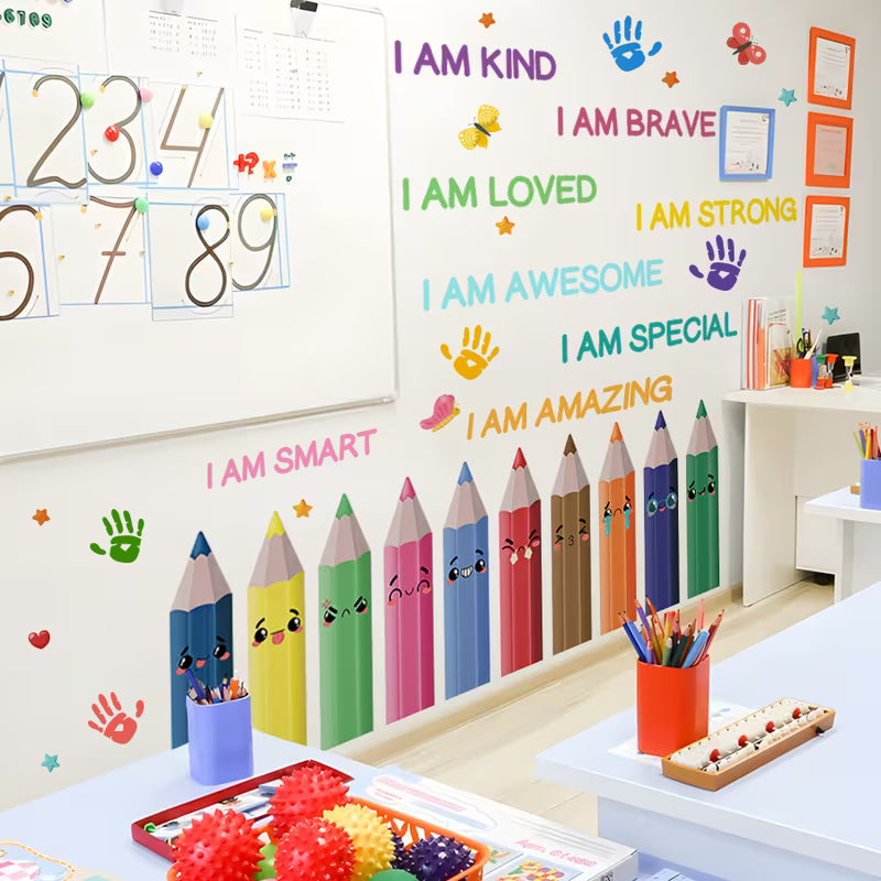 Sheets Cute Pencil Wall Stickers