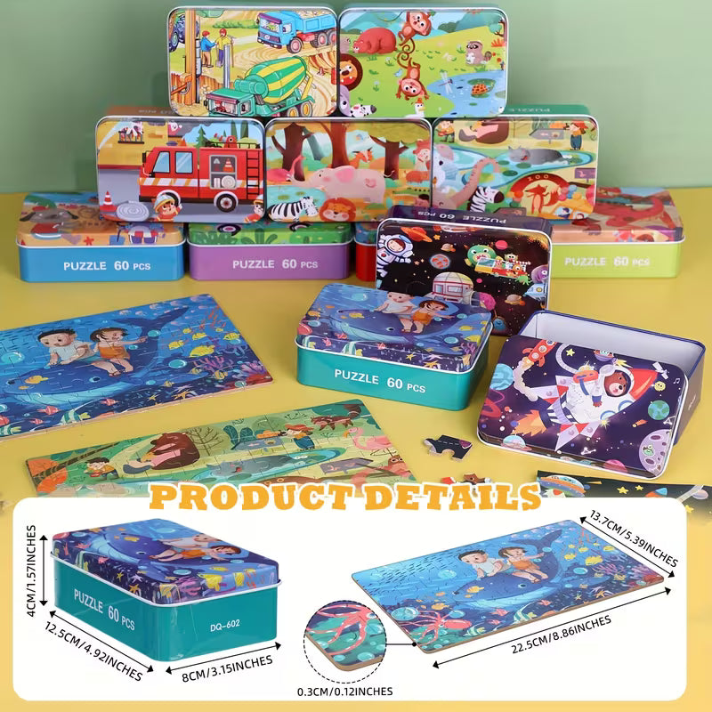 Halloween Christmas12 Boxes Party Favors Puzzles in a Metal Box