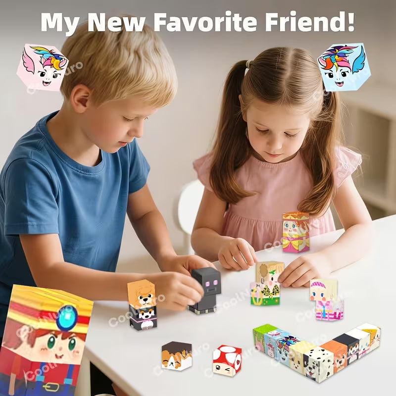 20/34-Piece Characters and Animals Magnetic Building Blocks