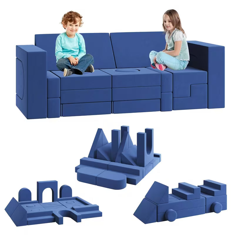 22-Piece Modular Foam Block Sofa for Kids