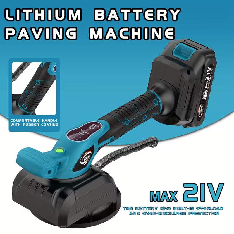 Cordless Tile Vibrator Flat Machine, Equipped with Battery And Fast Charger