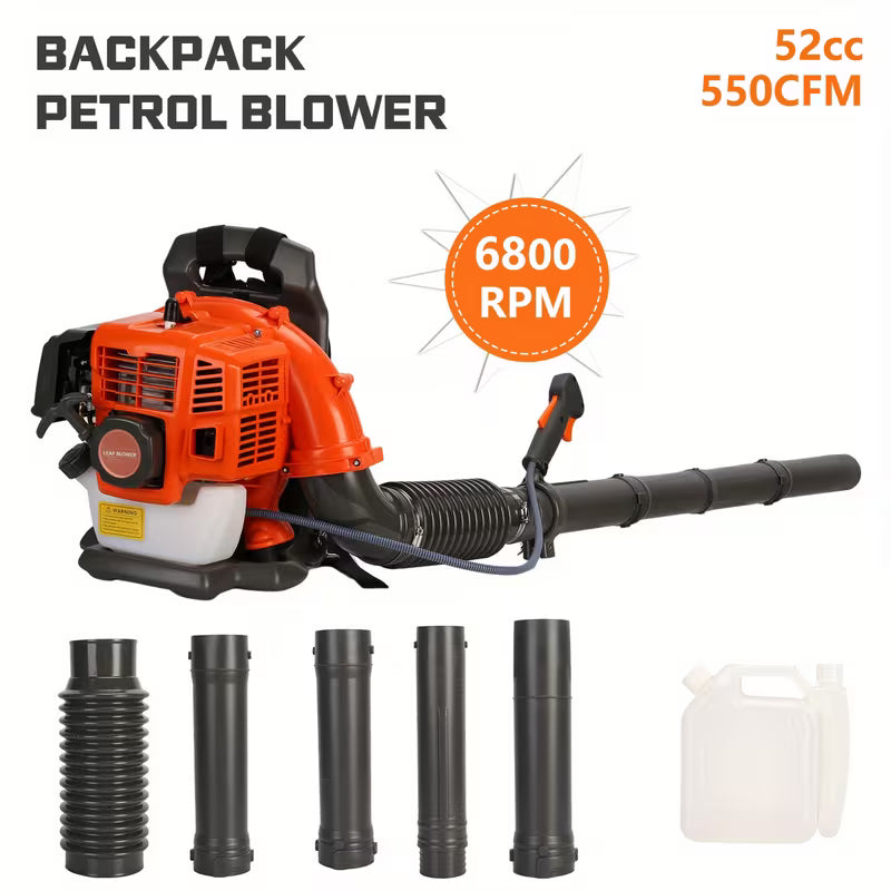 A 17.71 X 16.92 X 14.17 Inch Backpack Leaf Blower, 52 Cubic Centimeter Snow Blower, Blower