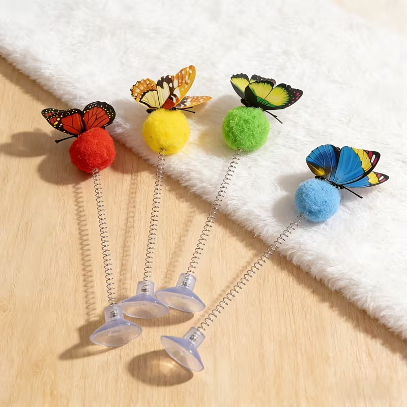 Butterfly Interactive Cat Spring Ball Toy - Random Set, Random Color
