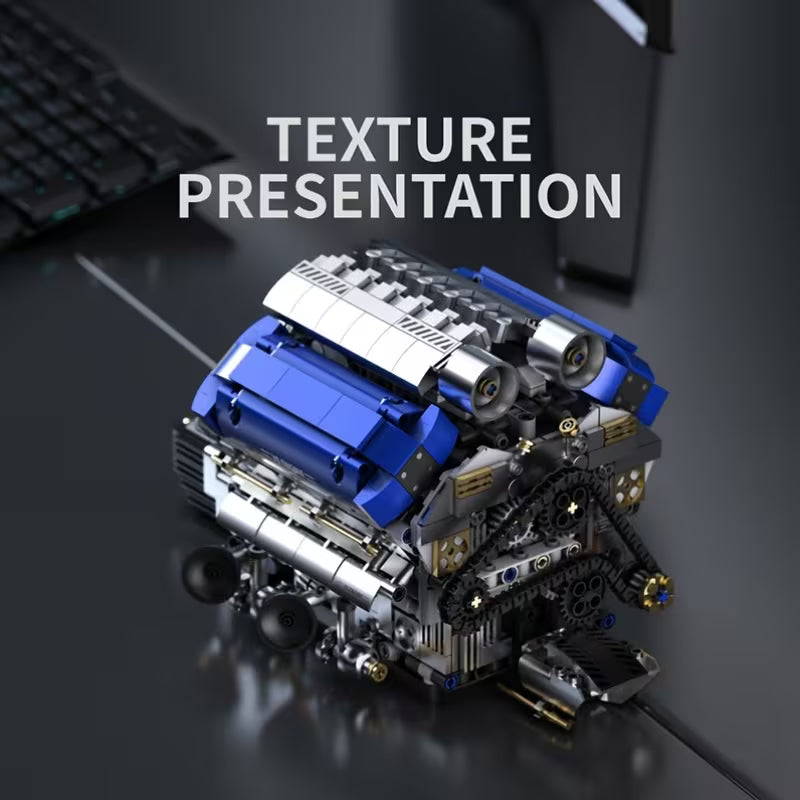 V8 Transmission Brick Set 1289-Piece with Steering Wheel Module