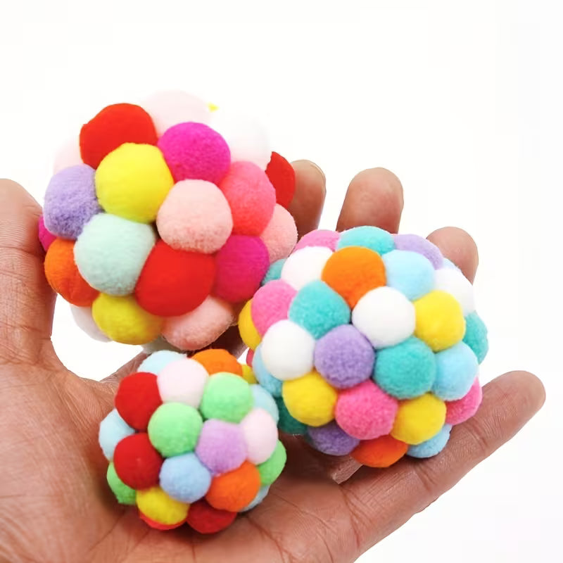 2-Piece/5-Piece Cat Ball Toy Pet Elastic Bell Ball Self-amusement Ball