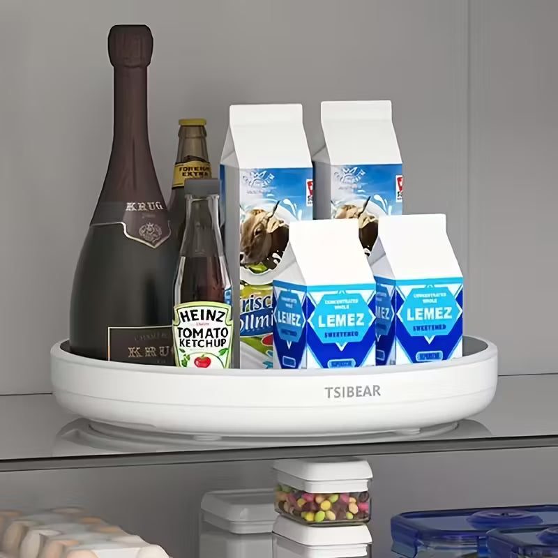 1pc Storage Tray, Single-Layer Rotating Condiment Bottle Storage Rack, Household