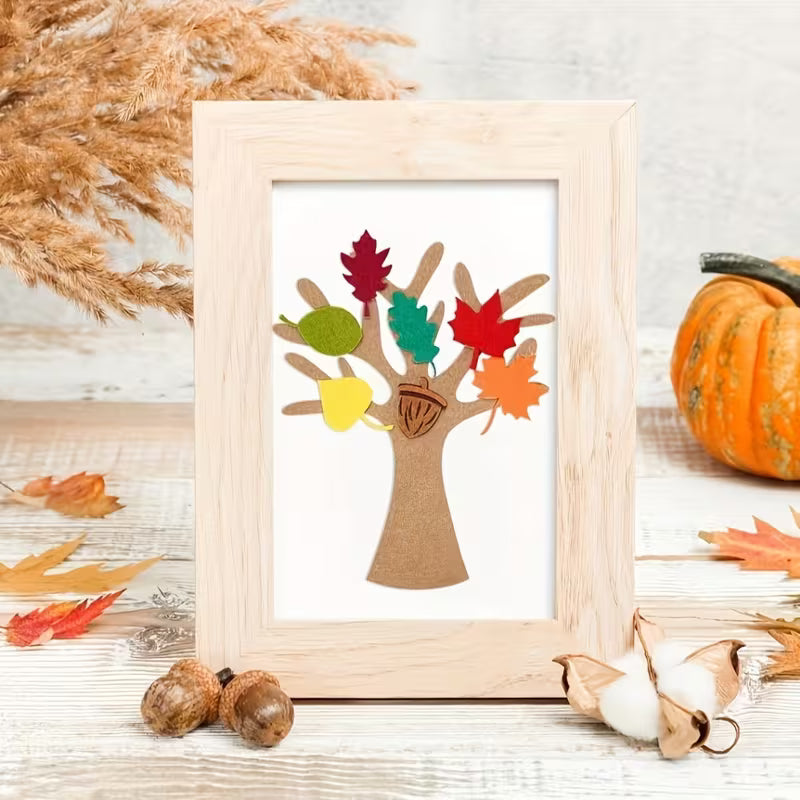 24pcs Fall Felt Tree Craft Kit - Autumn Tree Maple Leaf Decoration, DIY Arts Crafts