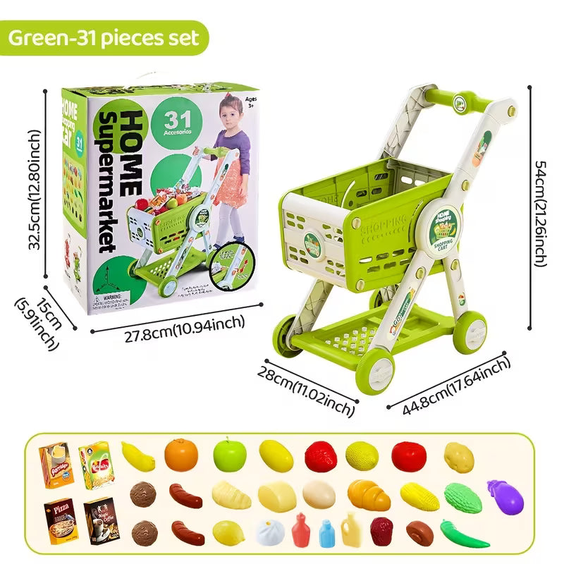 31-Piece Set of Play Shopping Carts