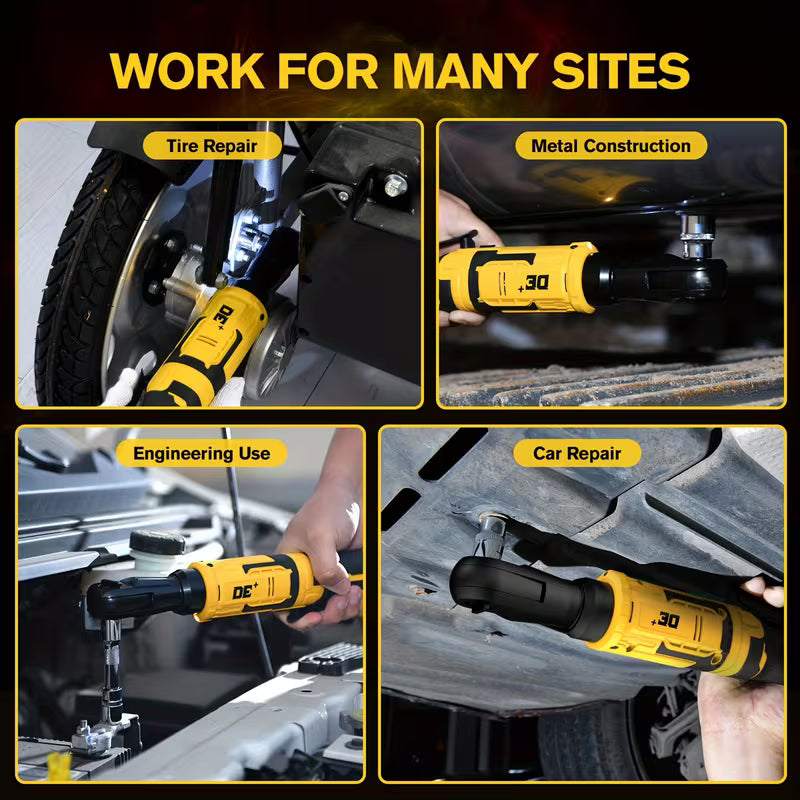 74Ft-Lb Cordless Ratchet Wrench Kit