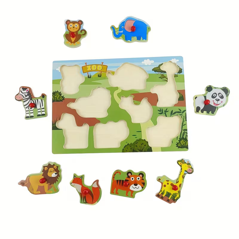 Peg Puzzle Set of 4 32-Piece Wooden