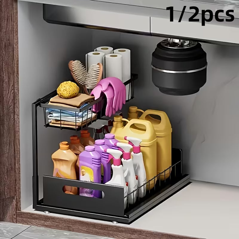 1/2pcs Kitchen Organizers And Storage, Kitchen Accessories, Utility Racks, Under Sink Organizer