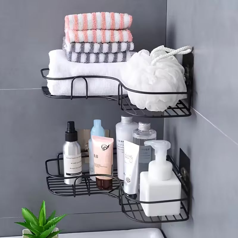 Anti-Rust Stainless Steel Corner Shower Shelf- Multi-Compartment Wall-Mounted Bathroom Organizer