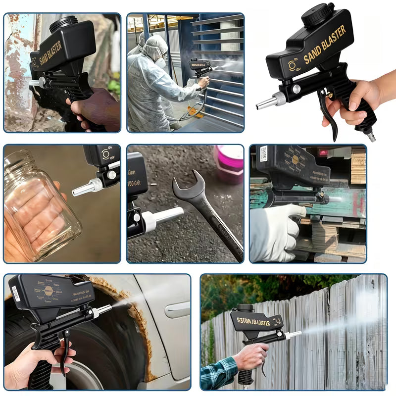 Portable Handheld Sand Blaster Gun with Ergonomic Grip