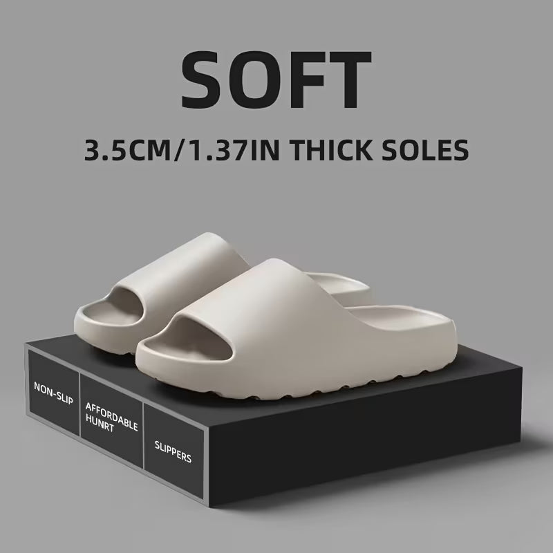 Outdoor Home Casual Flat Non-Slip EVA Solid Color Slippers for Men and Women, Simple Casual