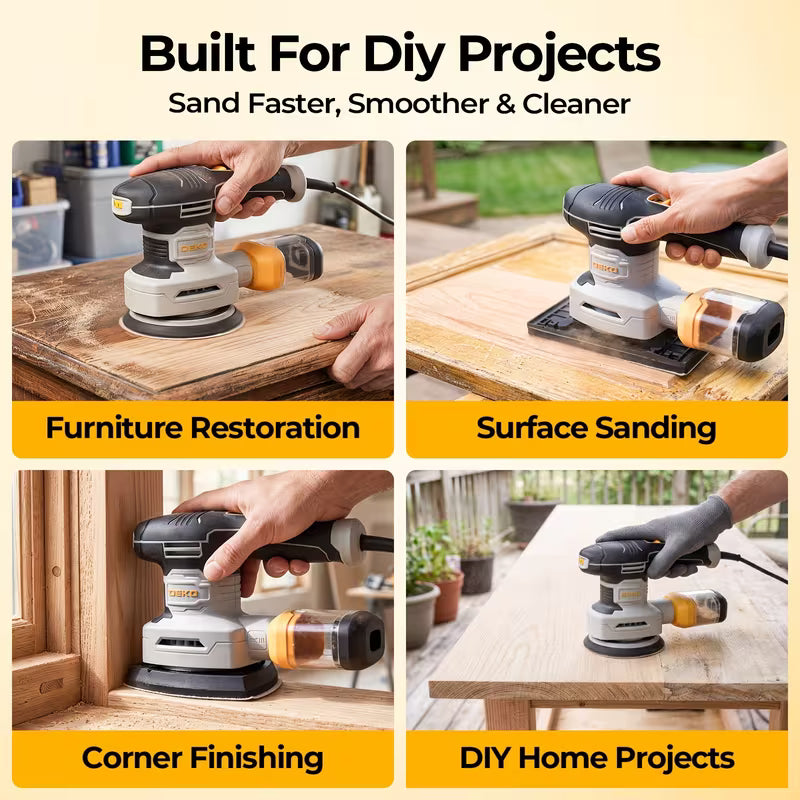 DEKO 3-in-1 Multi-Base Electric Sander Kit