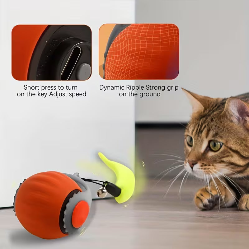 Interactive Cat Toy Ball, Smart Moving Electric Cat Toy Rolling Set