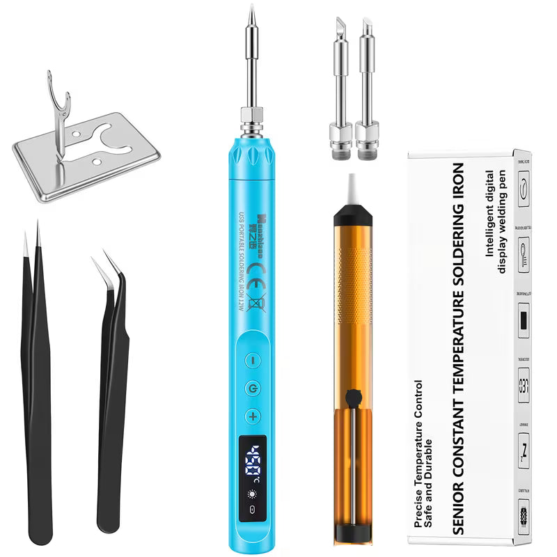 Portable USB Rechargeable Soldering Iron - 5V 8W Adjustable Temperature Soldering Pen Kit