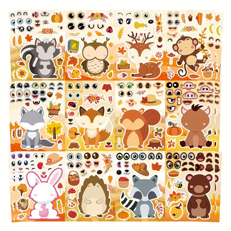 24 Autumn Stickers for Animal Stickers