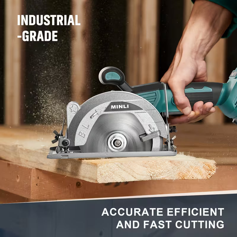 Inch Brushless Cordless Circular Saw, 6500 RPM Electric Power Saw, Wood