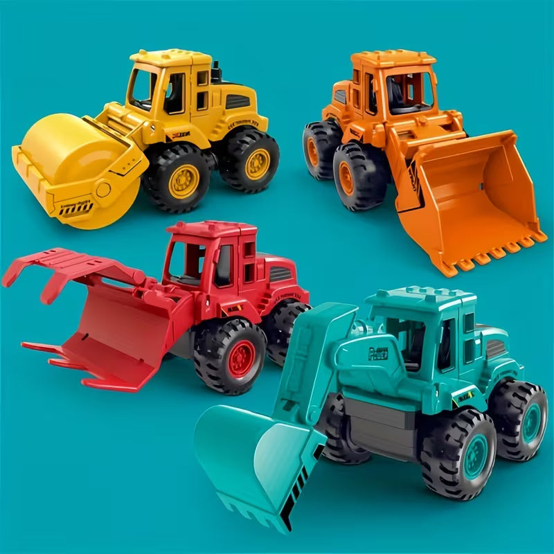 Inertia Vehicle Simulation Engineering Toy Excavator Bulldozer Roller