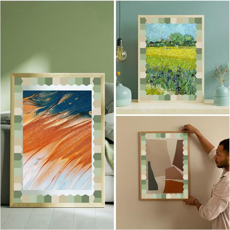 Roll/Length of Self-Adhesive Wave Line Bulletin Board Decoration with Curled Edge Panels