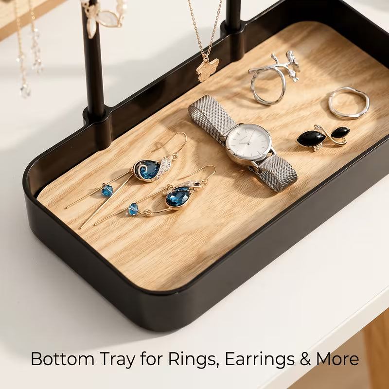 Jewelry Organizer Box - Durable Plastic Design for Necklaces, Earrings, Jewelry, Keys