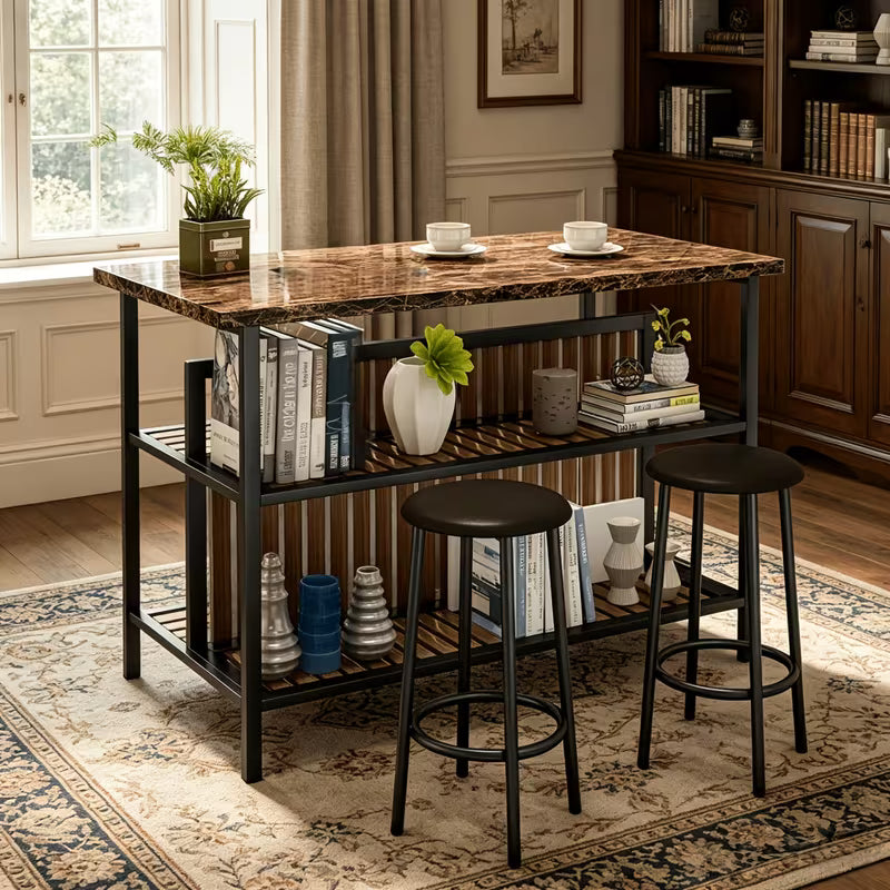 Bar Table And Stools Set