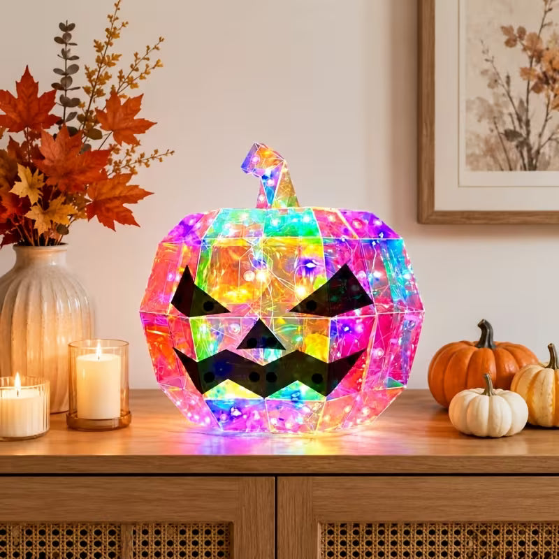 Glowing Pumpkin Lanterns with Fairy Lights - USB & Battery-Powered, Freestanding Halloween