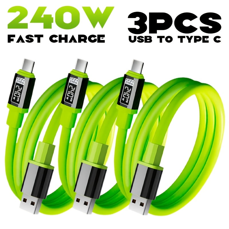 240W Soft Silicone Universal USB to Type C Multiple Style Set, Silicone
