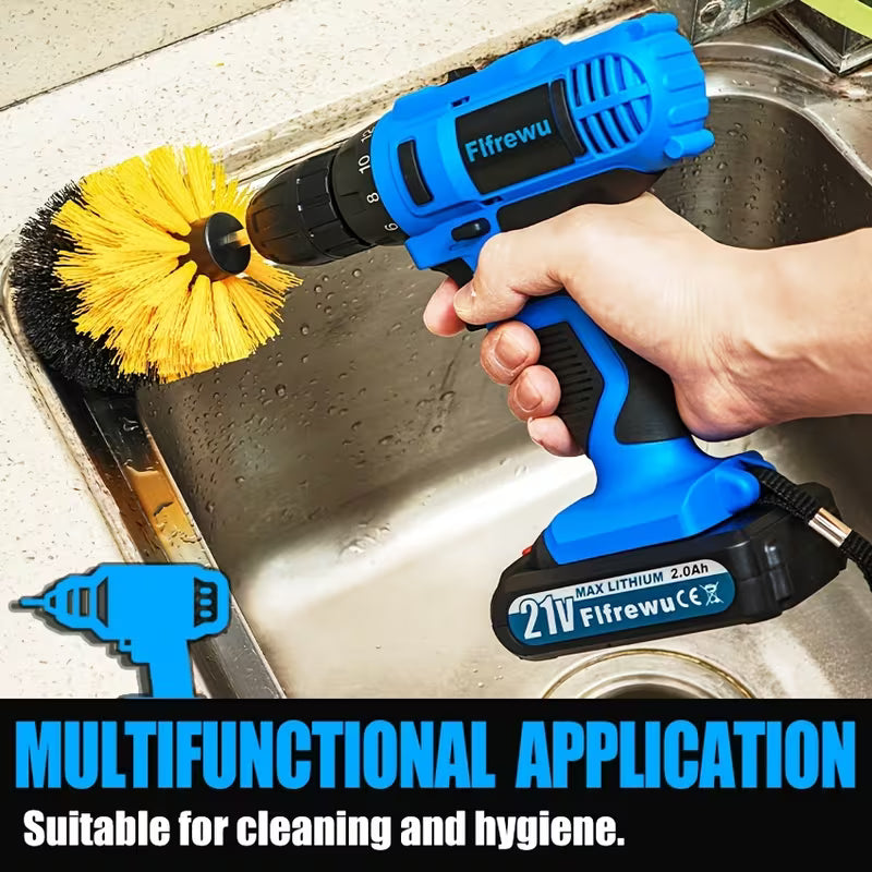 Cordless Drill, 21V Lithium-Ion Rechargeable Electric Drill