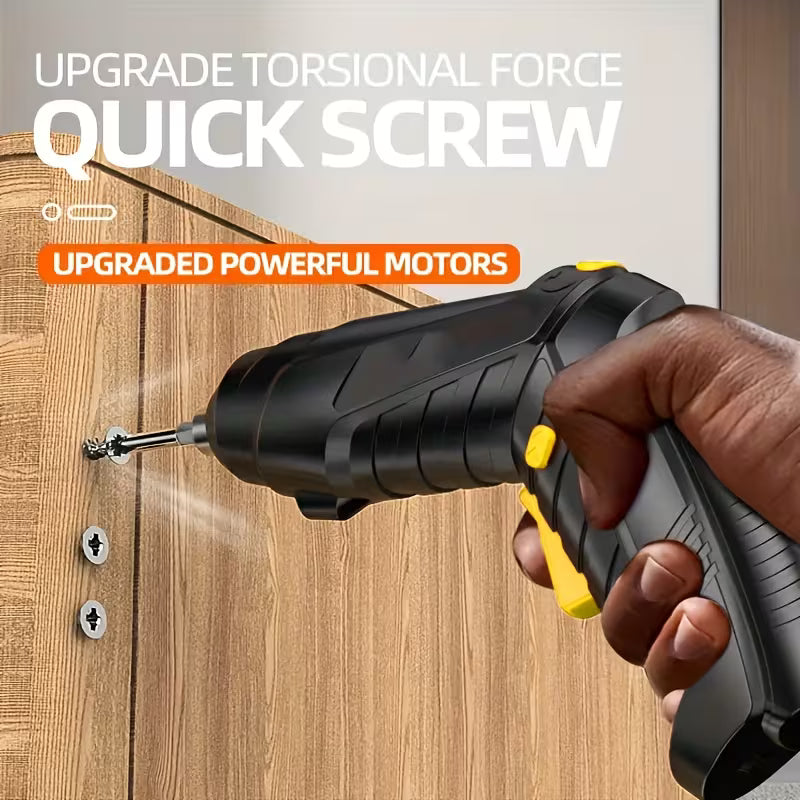 A Premium Electric Screwdriver with Both Straight and Curved Bits
