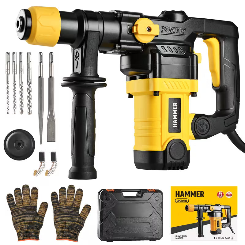 Heavy Duty Rotary Hammer Drill SDS Plus, 1 Battery/No Battery