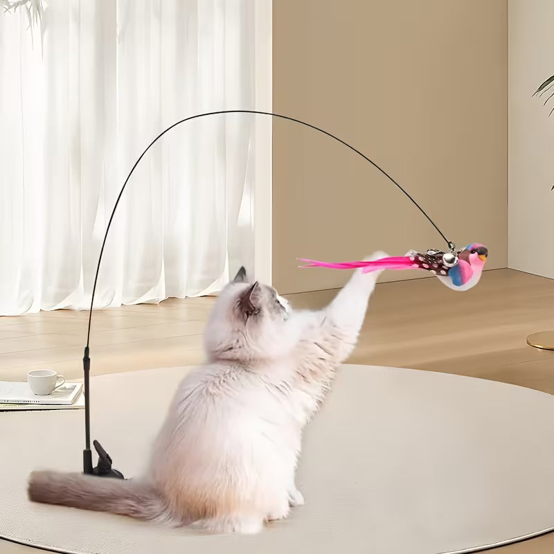 1pc Strong Suction Cup Cat Teaser Wand Set
