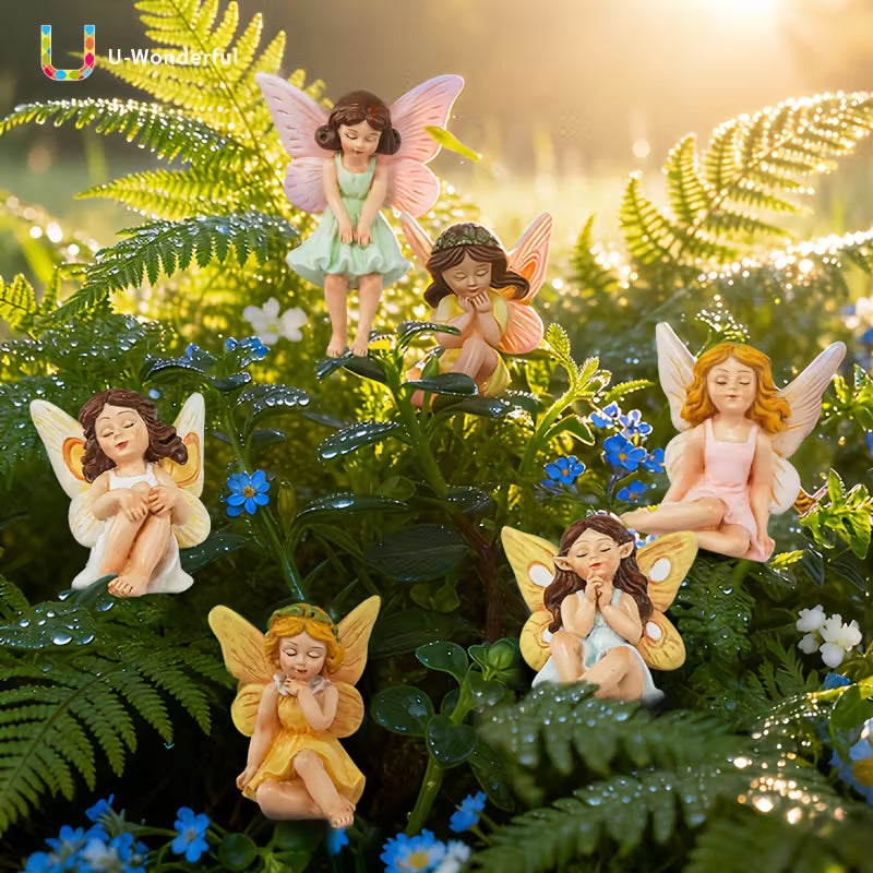 Battery-Free - Enchanting Fairy Flower Garden Decor with Wings