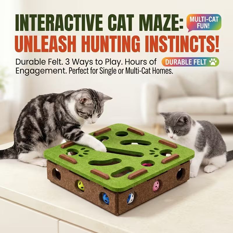 Multifunctional Felt Cat Treasure Hunt Brain Toy Box