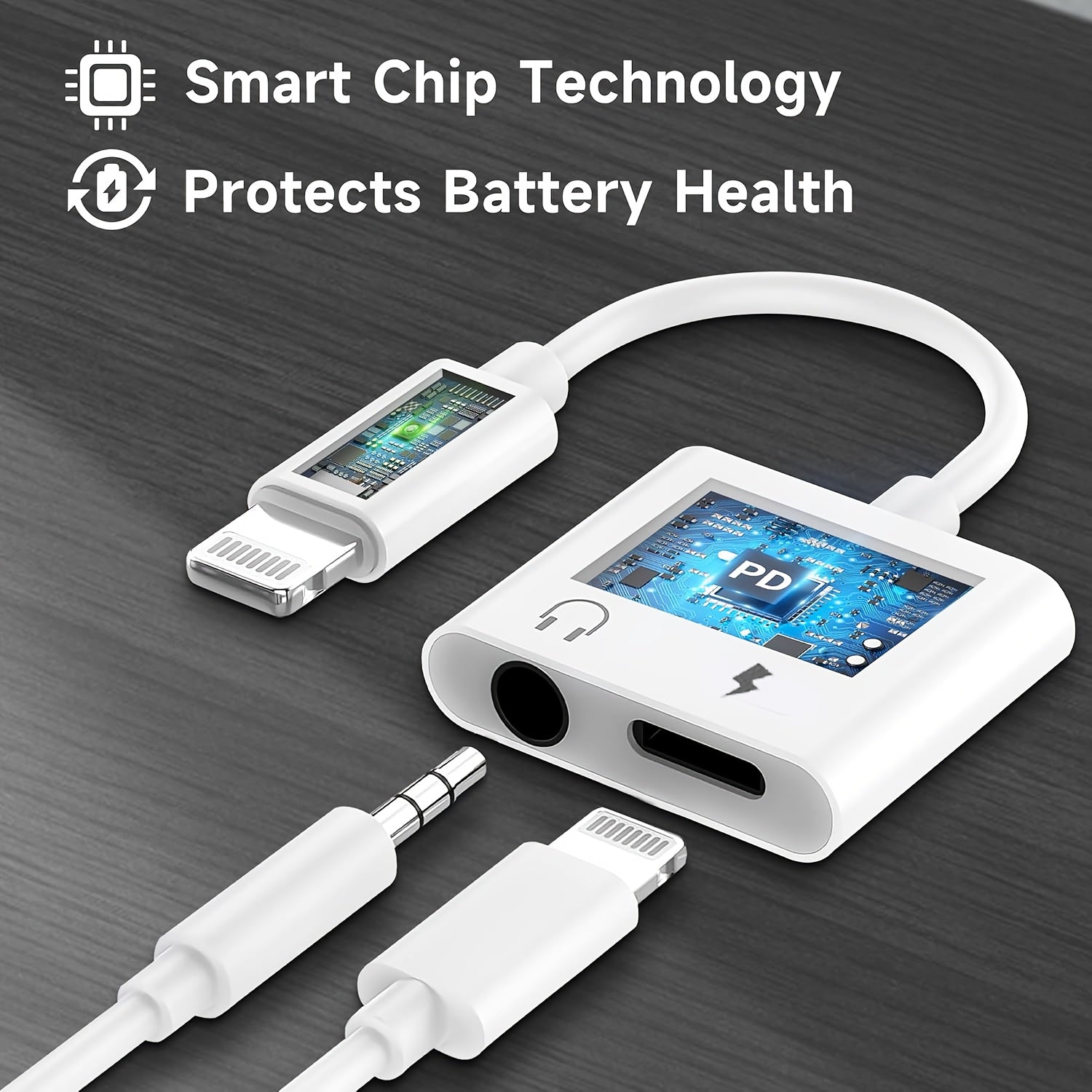 Lightning to 3.5Mm Headphone Jack Adapter, 2-In-1 Headphone Adapter Auxiliary