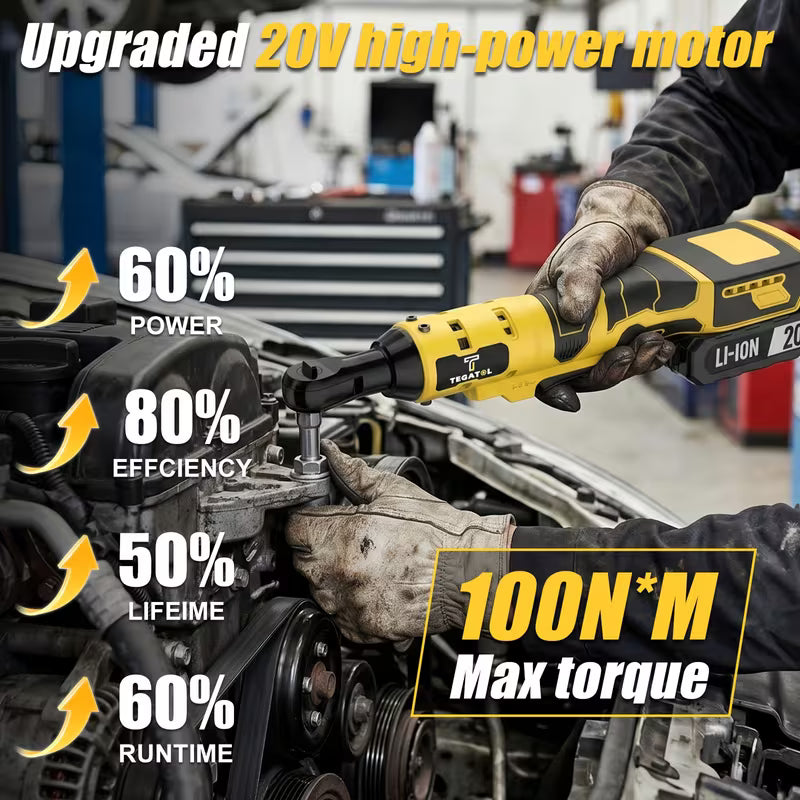 20V/12V Wireless Electric Socket Wrench Set, 45 Nm