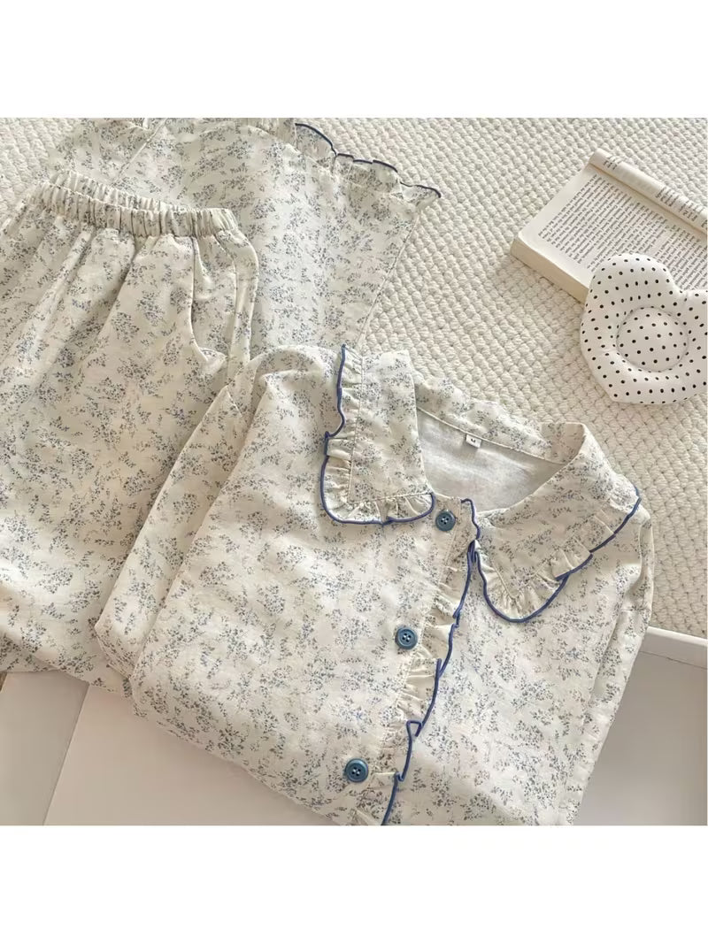 High-Quality Retro-Style Women'S Floral Cardigan, Lapel Design, Two-Piece