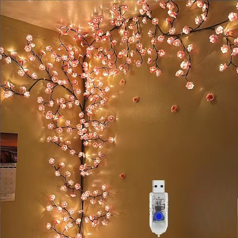 96-Light Cherry Blossom Vine String Lights