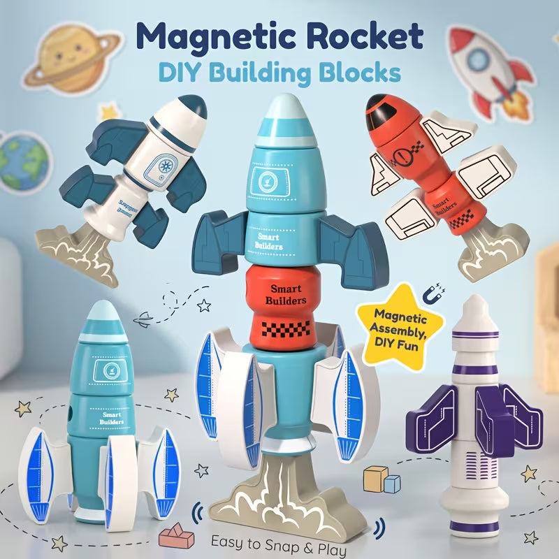 Charming Magnetic Creature/rocket/robot Toy Set