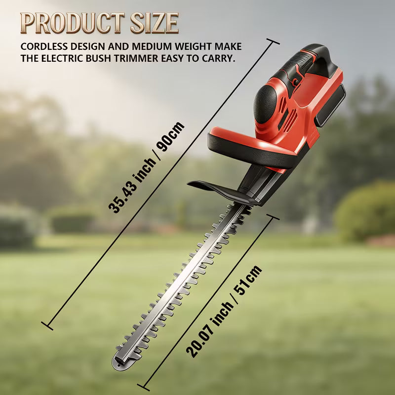 21V Cordless Hedge Trimmer, Handheld Battery Powered Hedge