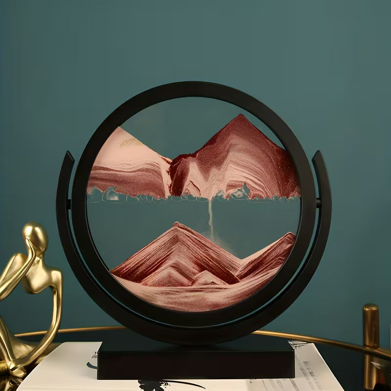 3D Flowing Sand Painting Living Room Hourglass Glass Ornament Graduation Gift, Landscape