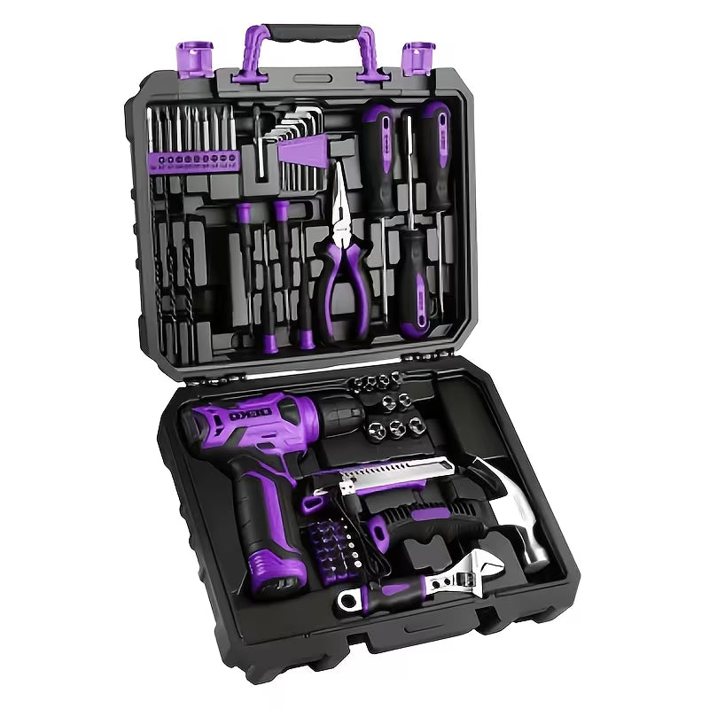 DEKO 128/151pcs Household Power Tool Set With 8V/12V Cordless Drill Driver