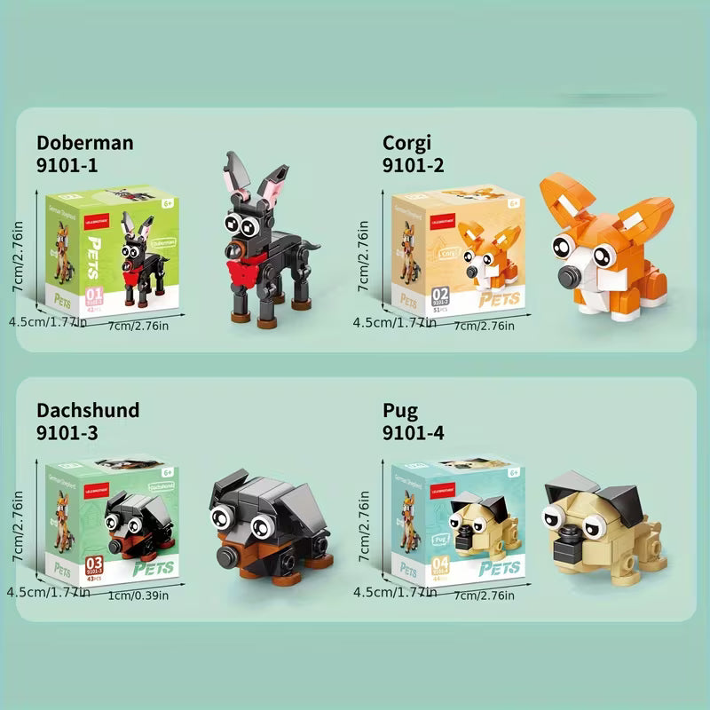 10-In-1 Mini Cute Pet Series Building Block Set