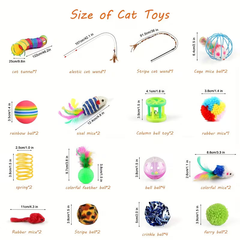Cat Toys Set, 32pcs/set Kitten Toys Assortments
