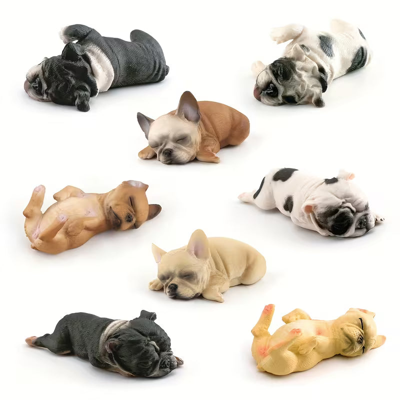 Children's Simulation Animal Dog Model Sleeping French Bulldog Shiba